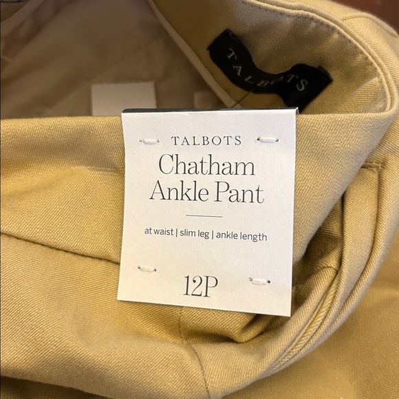 Talbots khaki Chatham ankle pants Side zip Size 12P New - Picture 7 of 8